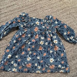 Floral Blue and Orange 12 mo Dress